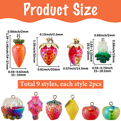 18Pcs 9 Styles AB Color Resin Pendants&nbsp;RESI-SC0006-10