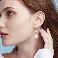 26Pcs 26 Styles Natural Shell Teardrop Charms with Golden Tone Metal Letter Slices&nbsp;SHEL-SC0001-93