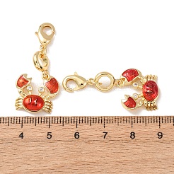 Brass Micro Pave Clear Cubic Zirconia and Enamel Pendant Decoration&nbsp;KK-T083-01B-G