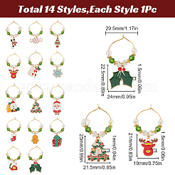 14Pcs Glass Wine Glass Charms&nbsp;AJEW-SC00006