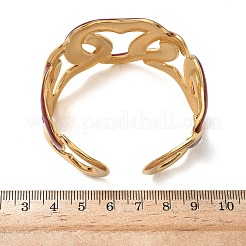 304 Stainless Steel Enamel Cuff Bangles for Women&nbsp;LS-BJEW-F518-03A-G
