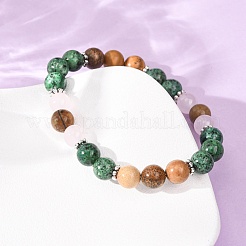 Natural Lapis Lazuli & Sodalite & Amethyst & Glass Beads Stretch Bracelets for Women Men&nbsp;BJEW-P398-01F