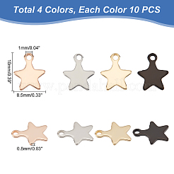 40Pcs 4 Colors 304 Stainless Steel Charms&nbsp;STAS-UN0031-14