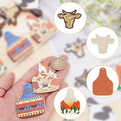 40Pcs 8 Style Single Face Printed Basswood Big Pendants&nbsp;WOOD-AR0001-35