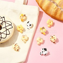 10Pcs 5 Colors Cartoon Cat-shape Doughnut Resin Lapel Pin Backs&nbsp;JEWB-CJ0003-07