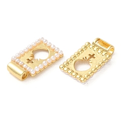 Rack Plating Brass & Acrylic Pearl Pendants&nbsp;KK-G488-05A-G