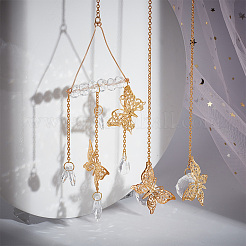 3Pcs 3 Styles Crystal Glass Teardrop Suncatchers Prisms Car Hanging Pendant Decorations&nbsp;HJEW-PH01676