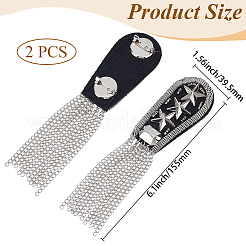 2Pcs Vintage Iron Tassel Epaulette&nbsp;AJEW-CY0002-72P