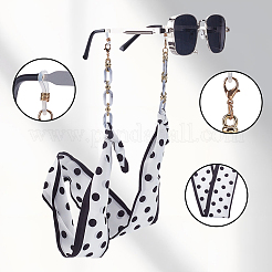 2Pcs 2 Colors Polyester & Acrylic Eyeglasses Chains&nbsp;AJEW-SP0006-02B
