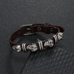 Alloy Skull Rivets Bracelet&nbsp;BJEW-C037-03B