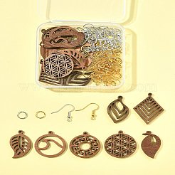 DIY Leaf Dangle Earring Making Kits&nbsp;DIY-FS0008-63B