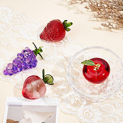 4Pcs 4 Styles Handmade Lampwork Fruits Display Decorations&nbsp;DJEW-DR0001-16