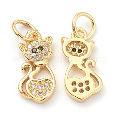 Brass Clear Cubic Zirconia Charms&nbsp;ZIRC-B010-04G