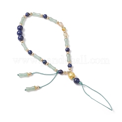 Natural Lapis Lazuli & Peacock Green Agate Mobile Straps&nbsp;HJEW-JM03425-01