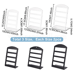 6Pcs 6 Styles 4-Tier PP Plastic Slant Back Earring Organizer Display Stands&nbsp;EDIS-DR0001-03