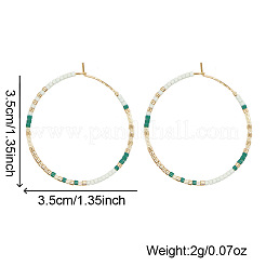 Handmade Glass Seed Beads Hoop Earrings&nbsp;HQ0649-3