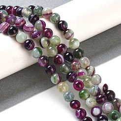 Natural Striped Agate/Banded Agate Beads Strands&nbsp;G-Z060-A01-A21