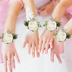 Silk Cloth Imitation Rose Wrist Corsage&nbsp;AJEW-WH0314-834