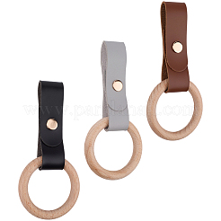 3Pcs 3 Colors PU Leather Towel Holder&nbsp;HJEW-CN0001-36
