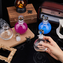 4Pcs Round Glass Mini Empty Glass Liquor Decanter&nbsp;AJEW-DC0003-77
