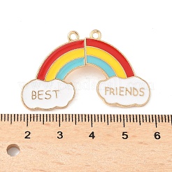 Alloy Colorful Enamel Split Pendants&nbsp;PALLOY-V006-05G