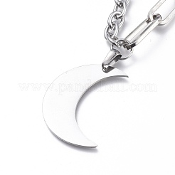 Non-Tarnish 304 Stainless Steel Paperclip Chains & Cable Chain Jewelry Sets&nbsp;SJEW-K153-09P