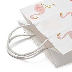 Flamingo Printed Kraft Paper Tote Bags&nbsp;ABAG-B006-01