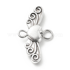 Tibetan Style Alloy Heart with Wing Connector Charms&nbsp;PALLOY-JF01773