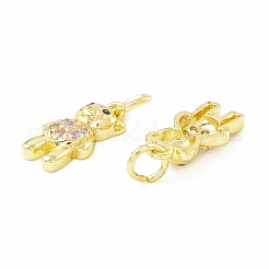 Brass Micro Pave Cubic Zirconia Pendants&nbsp;KK-H428-08G