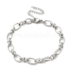 304 Stainless Steel Oval Link Chains Bracelets for Men & Women&nbsp;BJEW-D042-45P