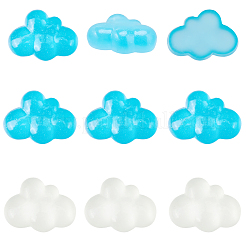 40pcs 2 Colors Luminous Transparent Resin Cabochons&nbsp;RESI-SC0006-59