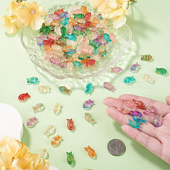 110Pcs 11 Colors Baking Paint and Golden Metal Enlaced Glass Beads&nbsp;DGLA-TA0001-66