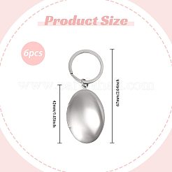 6Pcs 316 Stainless Steel Locket Pendant Keychain&nbsp;KEYC-PH01648