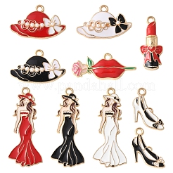 24Pcs 6 Styles Alloy Enamel Pendants&nbsp;ENAM-FS0002-70