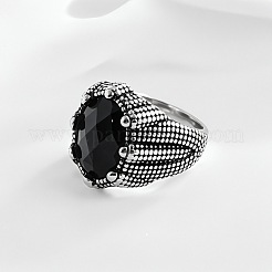 316L Surgical Stainless Steel with Cubic Zirconia Finger Rings for Men&nbsp;FS-WGD76F7-04