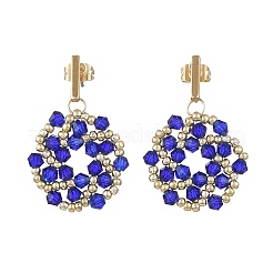 Flower Glass Beaded Dangle Earrings&nbsp;EJEW-MZ00776