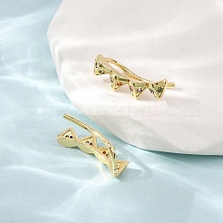 Brass Pave Cubic Zirconia Stud Crawler Earrings&nbsp;KK-CBAA351-10G