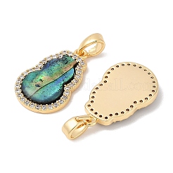 Brass Micro Pave Clear Cubic Zirconia Pendants&nbsp;KK-Q030-08G