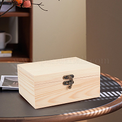 Wood Keepsake Box Gift Cases with Metal Clasps and Hinged Lid&nbsp;CON-CL0001-11