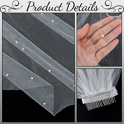 Polyester Mesh Bridal Veils&nbsp;AJEW-WH0709-052
