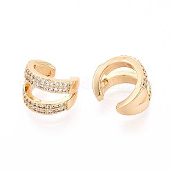 Brass Micro Pave Clear Cubic Zirconia Cuff Earrings&nbsp;EJEW-T047-69G
