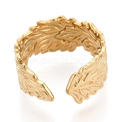 Ion Plating(IP) 304 Stainless Steel Cuff Rings for Women&nbsp;RJEW-N052-07G