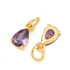 Brass Pave Cubic Zirconia Charms&nbsp;KK-K340-51G