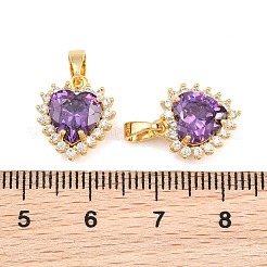 Brass Micro Pave Cubic Zirconia Charms&nbsp;CU-CBAA6E8-07G-03
