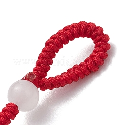 Baking Paint Imitation Jade Glass Woven Clover Pendant Decorations&nbsp;HJEW-JM03148-04