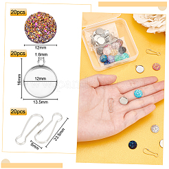 DIY Sparkling Flat Round Key Chain Making Kit&nbsp;DIY-BC0004-70