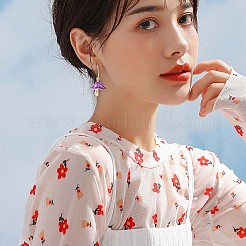 Enamel Mushroom Dangle Stud Earrings&nbsp;JE987A