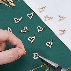12Pcs Rack Plating Brass Micro Pave Cubic Zirconia Pendants&nbsp;ZIRC-HS0001-12