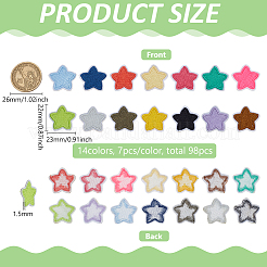 98Pcs Star Computerized Embroidery Cloth Iron On/Sew On Patches&nbsp;PATC-FG0003-21