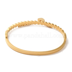 Rhinestone Heart Charms Bangles for Women&nbsp;BJEW-F474-09G